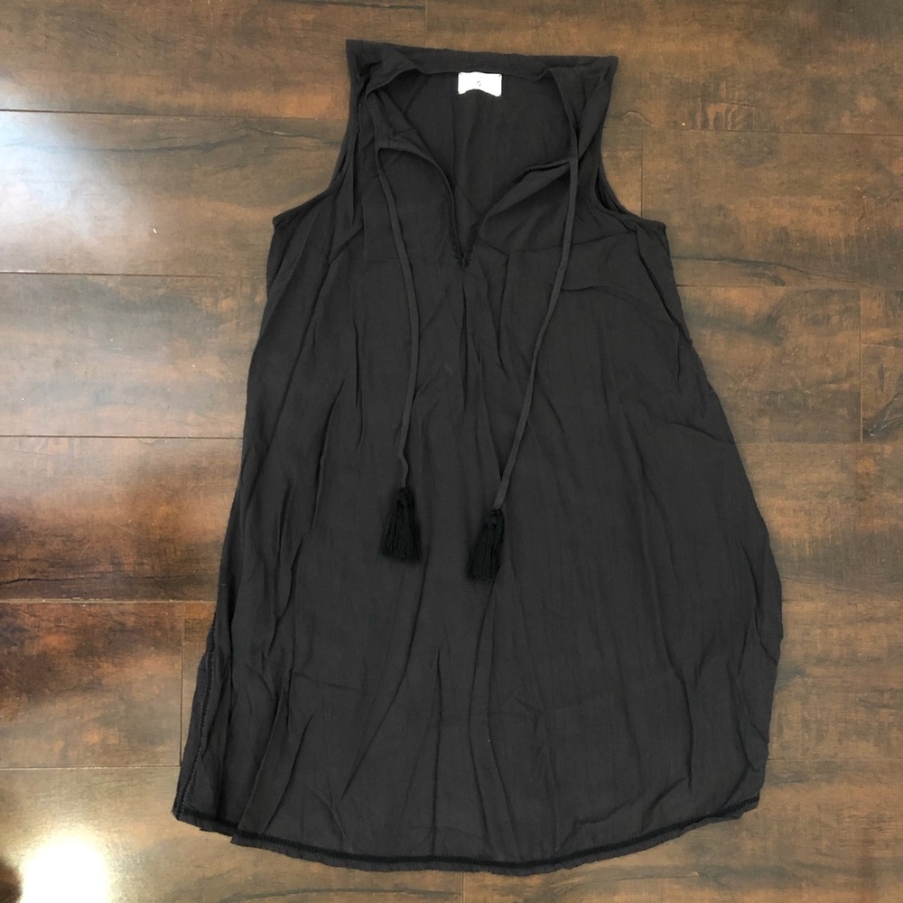 Lou & Grey (Ann Taylor Loft) black tassel dress